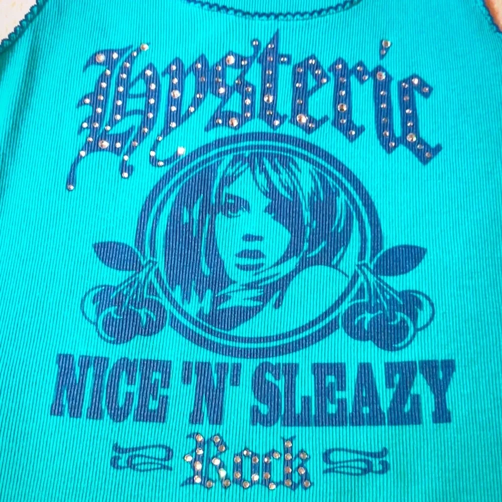 Hysteric Glamour Turquoise Tank Top with Navy Graphic - Picture 5 of 9